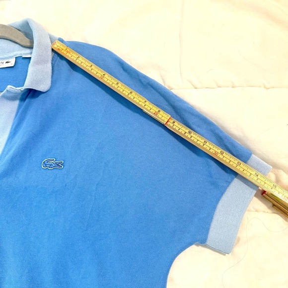 Lacoste Spread Collar Brand Logo Polo Shirt in Blue Size M Loose Fit - Picture 11 of 12